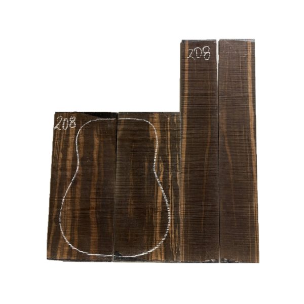 Macassar Ebony Dreadnought Guitar Back & Side Sets #208 Cheap