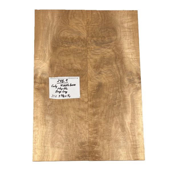 Curly Fiddleback Myrtle Drop Top 21  x 7-3 8  x 1 4  #248-E Discount