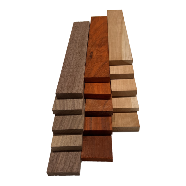 Pack of 15,Mixed Wood Thin Stock Thin Dimensional Lumber, DIY Craft Carving Lumber Boards ( Padauk,Cherry,Walnut) For Sale - Image 2