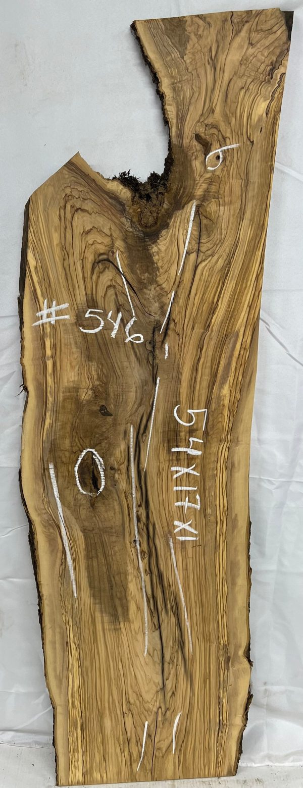 Olivewood Lumber Live Edge Slab - 54 x 17 x 1  #546 Online - Image 2