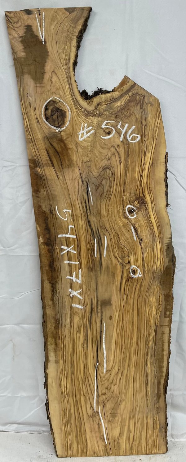 Olivewood Lumber Live Edge Slab - 54 x 17 x 1  #546 Online