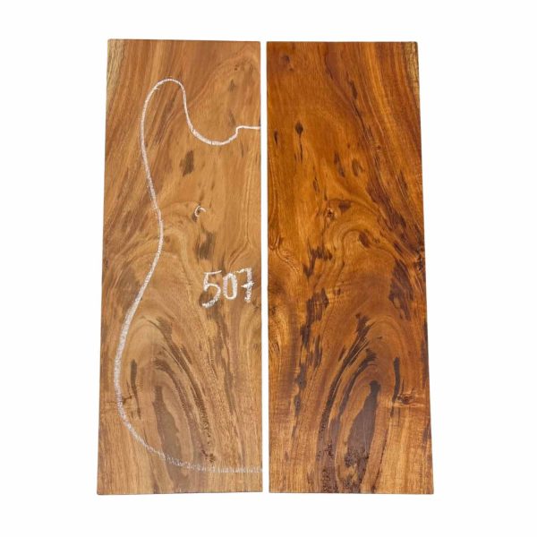 Curly Flame Hawaiian Koa Bookmatched Guitar Drop Tops 21  x 7-1 4  x 1 4  #507 For Discount - Image 4