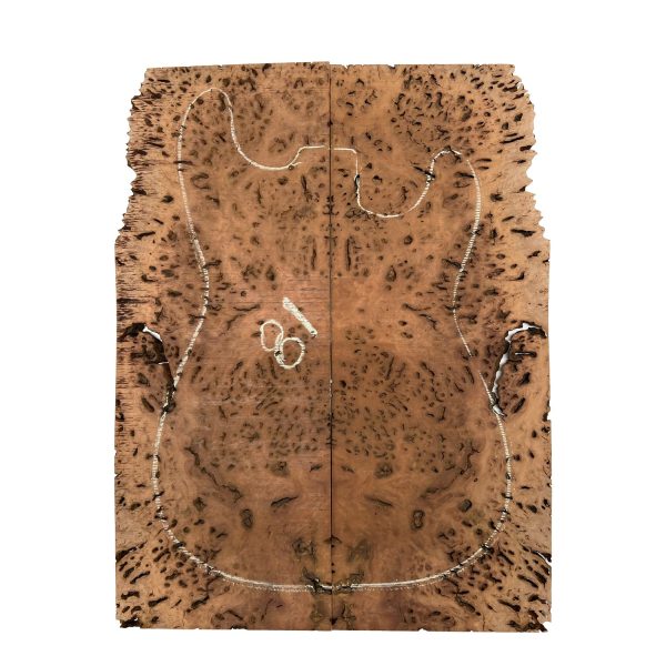 Australian Red Gum Burl Acoustic  Electric Guitar Wood Drop Top Set | 21  x 14  x 3 8   #81 For Discount - Image 4