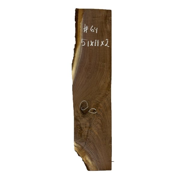 Black Walnut Lumber Live Edge Slab - 51 x 11 x 2  #64 Discount - Image 2