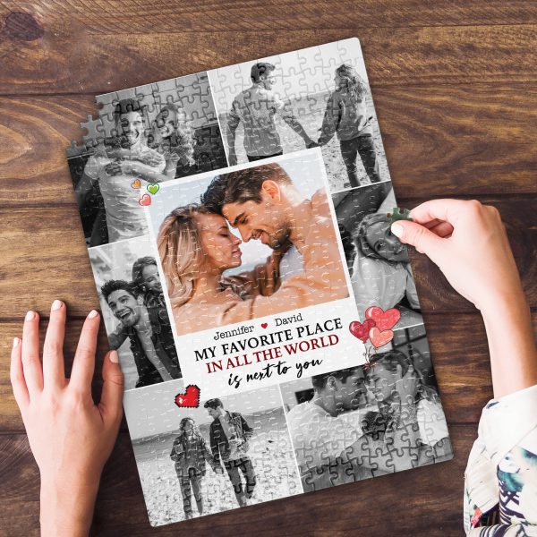 Personlized Gift For Couple Jigsaw Puzzle My Favorite Place In All The World Online Hot Sale - Image 4