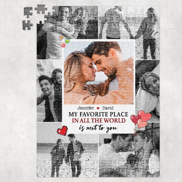 Personlized Gift For Couple Jigsaw Puzzle My Favorite Place In All The World Online Hot Sale - Image 2